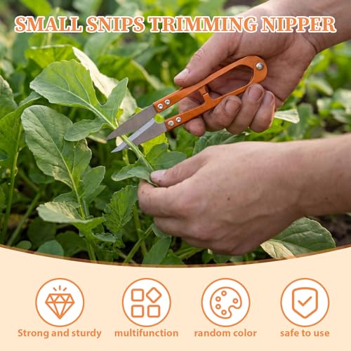Therwen 48 Pcs 4 Inch Bonsai Pruning Scissors Thread Snips Mini Sewing Scissors U Shaped Bulk Bud and Leaves Trimmer Yarn Carbon Steel Pruners Trimmers for Gardening(Multicolor,With Blade Covers) - color: Multicolor,with Blade Covers