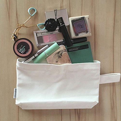 Multi-purpose Cotton Canvas Zipper makeup Bag Pouch 4-pack - color: White