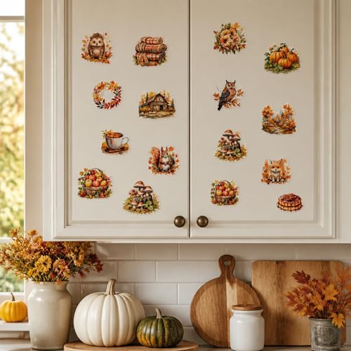 16 Pcs Fall Rub on Transfers for Crafts Furniture 5.9 x 5.9 Inch - color: Farm Harvest