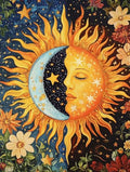 WUSARPLY Sun and Moon Stamped Cross Stitch Kits for Beginners Adults - color: J149