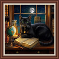 Dimxvean Counted Cross Stitch Kits for Adults,11CT Unprinted Cross-Stitch Pattern Embroidery Kit Cross Stitching Kit Supplies Needleworks Set-Window sill cat 18x18 inchs - color: SetColor14