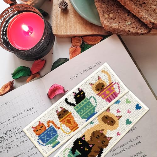 ORIGACH 6 Pack Cat Teacup Cross Stitch Kit - style: Cat Teacup