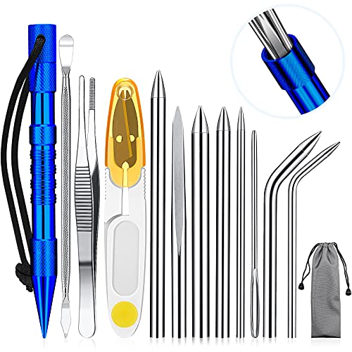 Ferraycle 12 Pcs Paracord FID Knotters Tool Set Stainless Steel, Dark Blue - style: Dark Blue