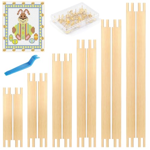 3 Sets Needlepoint Stretcher Bars for Needlework with 40 Tacks, 6 Sizes 12 Pcs Wooden Canvas Stretcher Bars Needlepoint Frame Set Art Supplies for Needlework Embroidery, Embroidery Enthusiasts's Gifts - size: 15/20/25/30/35/40cm*2
