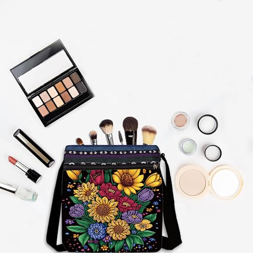 LSQFS Diamond Painting Crossbody Bag - DIY Diamond Art Kits for Adults, PU Leather Shoulder Bag with Zipper, Flower Pattern Art Bag for Women - color: Flowers 6