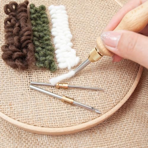 30Pcs Punch Needle Kit - Complete for Needle Punching - Includes 11 Different Size Punch Needle Tools,Perfect for DIY Craft Decoration&Gift