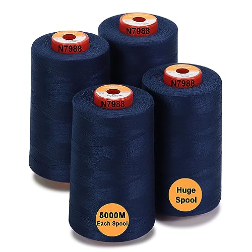 New brothread 4 Large Cones All Purpose Polyester Thread -MID Night - color: 4xMid Night