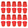 HARFINGTON 100pcs Sewing Thimble Plastic Sewing Thimble Finger Protector Finger Shield Fingertip Quilting Craft Embroidery Accessories DIY Hand Working Sewing Tools, Red