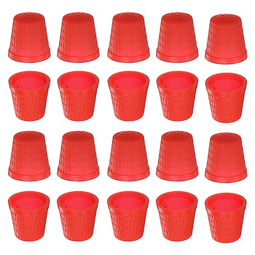 HARFINGTON 100pcs Sewing Thimble Plastic Sewing Thimble Finger Protector Finger Shield Fingertip Quilting Craft Embroidery Accessories DIY Hand Working Sewing Tools, Red