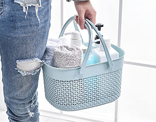 rejomiik 2 Pack Portable Plastic Shower Caddy Basket with Handles, Pink - color: Pink, size: 2 pack