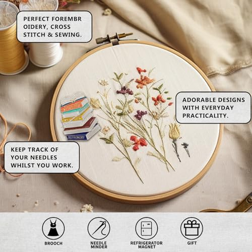Magnetic Needle Minder Magnet Embroidery Accessories and Supplies Embroidery Needle Holder Cross Stitch Holder Needlework Supplies (Book) - size: book