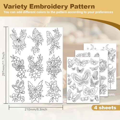 36Pcs Butterfly Water Soluble Hand Sewing Stabilizers - style: Butterfly