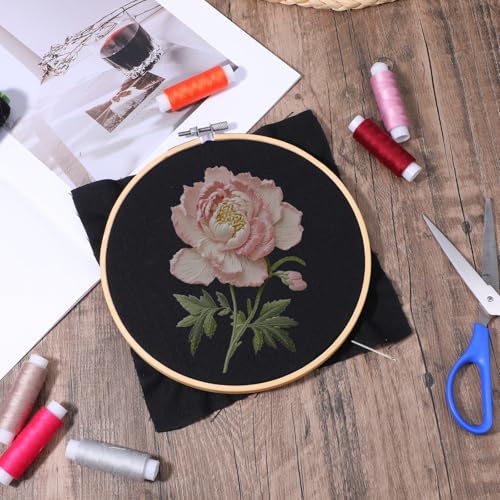 16Pcs Black Embroidery Fabric, Pre-Cut Linen Needlework Embroidery Cloth - color: Black
