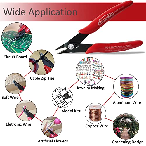 Small Wire Cutters, 10 PACK, 5 Inch, Micro Flush Cutter, Snips - color: 10 Pack