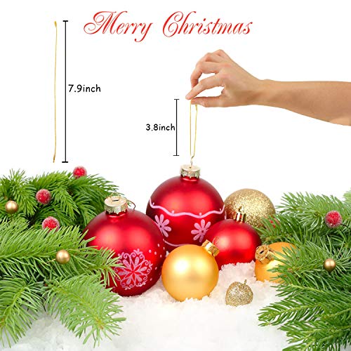 Christmas Tree Ornament String Hanger Precut Ribbon Hook with Snap Fastener - color: Gold, size: 200pcs