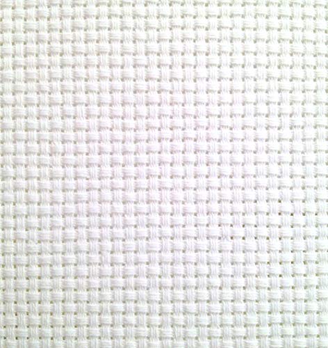 19" x 28" 11CT Counted Cotton Aida Cloth Cross Stitch Fabric (White) - color: White