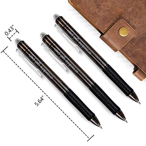 Vanstek 18 Black Retractable Erasable Gel Pens Clicker, Fine Point(0.7), Make Mistakes Disappear, Premium Comfort Grip, Black Ink for Planners, Note Taking and Crossword Puzzles - color: 18 Black