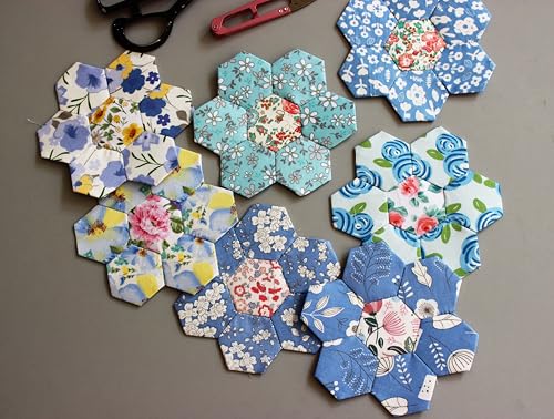 100% Cotton Boys Fabric Squares,5 Inch Quilting Supplies Clearance Blue Floral Fabric Precut Bundles for Sewing Project and DIY Crafts(42Pcs) … - color: Color-1