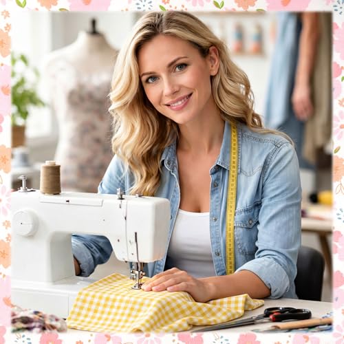 Kingdder 15 Pcs 20 x 20 Inch Floral Gingham Quilting Fabric Bundles Colorful Flower Fat Quarters Squares Pastel Fabric by The Yard Precuts Patchwork for Summer DIY Sewing Home Craft Decor - style: Spring Gingham