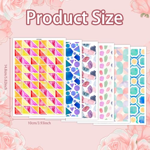 6 Pcs Transfer Paper for Polymer Clay, Triangles Circles Irregular Figure Pattern Clay Transfer Sheets, Water Soluble Polymer Clay Transfer Sheets Paper for DIY Jewelry Earrings Making 5.8"X3.9"