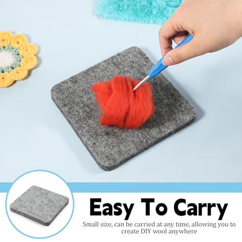Aeaocvo Needle Felting Pad, Grey Sponge Pad, 6×6 in Needle Felting Mat for Any Wool Felt Supplies - size: 6×6 inch