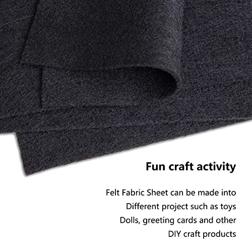 Jtnohx Soft Felt Fabric Flexible Craft Felt Sheets Black 6" 20Pcs 1.4mm - color: Black