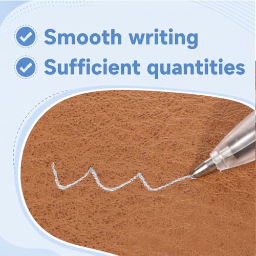22 Pcs Leather Marking Pen Leather Pens for Fabric with 20 Refills 2 Pcs Silver Fabric Markers Pen Set Temporary Clothes Marking Pens for Sewing DIY Dressmaking Quilting Supplies Shoes Bag Making