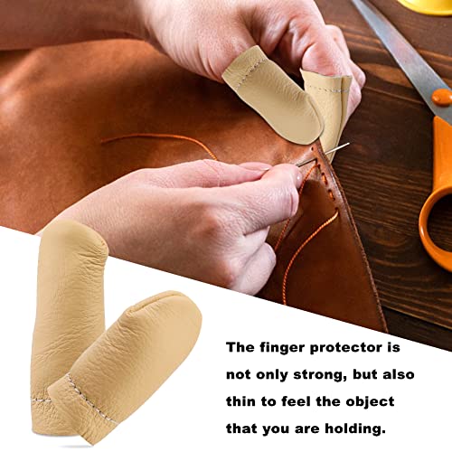 2 Pairs Leather Finger Protector Leather Thimble - size: 2 Pairs