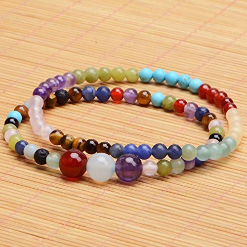 4mm Natural Mixed Materials Gemstones Beads and Brass Tiny Spacer Round Loose Beads Jewelry Making KIT with Thread and Needles 300PCS+300 PCS(12 Natural 3 Brass, 4mm) - color: 12 Natural 3 Brass, size: 4mm