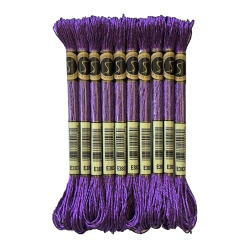 8 Meters 12 Strands Metallic Embroidery Floss Cross Stitch Needlework Thread, Metallic Purple, 10 Skeins - color: Metallic Purple