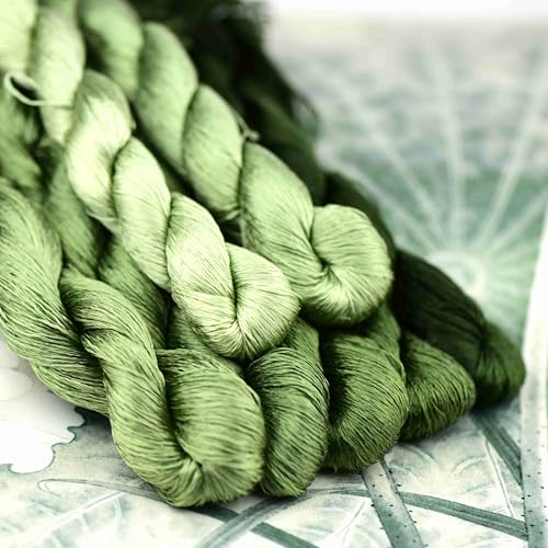 Natural 100% Silk Thread, Handmade Embroidery Thread Silk Floss 7 Colors 110m Each (15) - color: 15