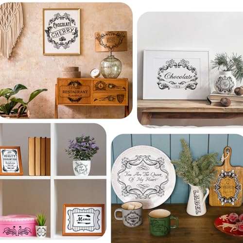 BBTO Classic Style UV Transfer Paper Stickers for Crafts and Furniture, 12 Sheets, 5.5 x 5.7 Inch, Vintage Theme, Waterproof - style: Classic