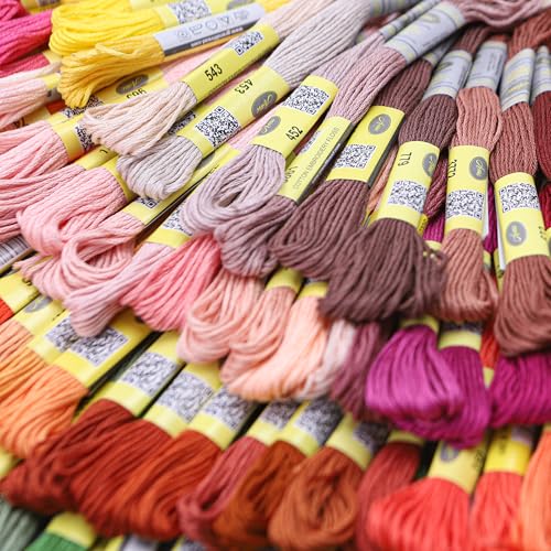 505 Colors Set Premium Double Mercerized Egyptian Cotton Embroidery Floss 8M Each for Cross Stitch Threads, Friendship Bracelets Floss, Craft Floss, Embroidery Floss Set (505 Skeins) - color: Set 24 (505 Skeins)