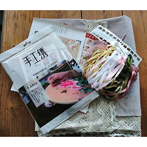 Generic Printed Stamped Cross Stitch Tablecloth Kit for Embroidery, White, Linen, 90x90cm