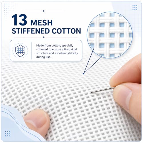 13 Mesh Needlepoint Canvas, 23.6 x 17.7 in Blank DIY Needlepoint Canvas - color: Light White