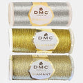 DMC Diamant EmbroideryThread Set, Bundle of Light/Dark Gold, Light Silver