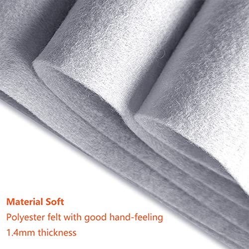 Jtnohx Craft Felt Sheets 1 Square Yard Felt Fabric Grey 1.4mm - color: Gray
