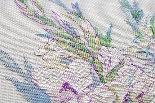 RIOLIS 2297 White Gladioli Counted Cross Stitch Kit 8.25 x 11.75 in