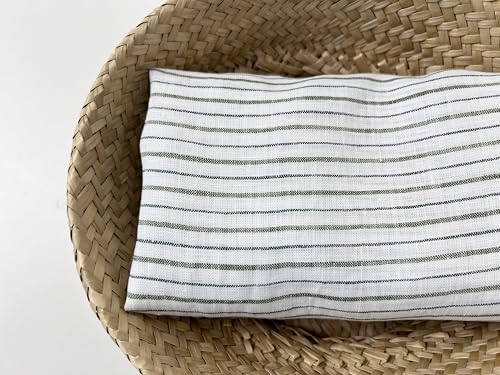100% Linen Fabric – Lightweight Prewashed – Horizontal Stripe Patterns – Precut Style – Soft & Breathable – 52” Width – by The Linen Lab (Green & Blue 4774, 1 Yard pre Cut) - color: Green & Blue 4774, size: 1 yard pre cut