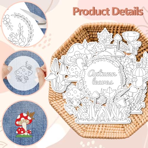Peacoblue Pinecones & Leaves Stick and Stitch Embroidery Patterns - color: Pinecones & Leaves