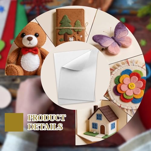 12 Pcs Felt Sheets, 7x11 Inch Stiff Felt for Crafts DIY, White - color: White