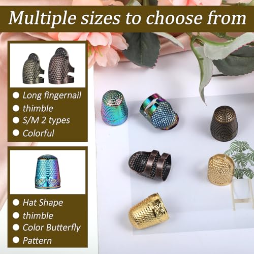 HJZHII 11 Pcs Thimbles for Hand Sewing, Metal Quilting Thimble