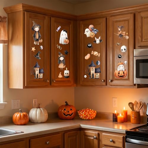 16 Pcs Halloween Rub on Transfers for Crafts 5.7 x 5.7 Inch - color: Cute Ghost