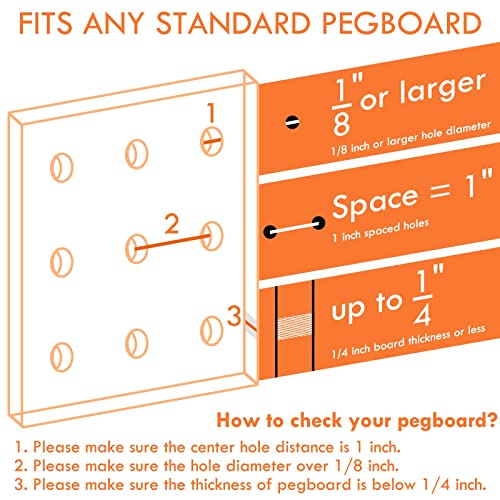 Large Pegboard Cups, 6Pack Peg Board Square Storage Bins With Hooks (Blue) - color: Sky Blue