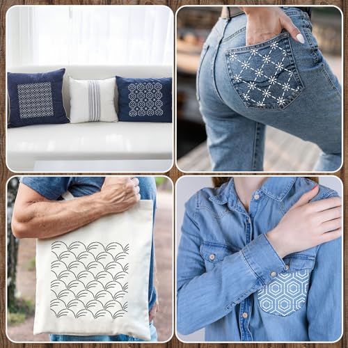Yousoontic 8 Pcs Plastic Sashiko Stencil Sashiko Template, Novel - style: Novel Style