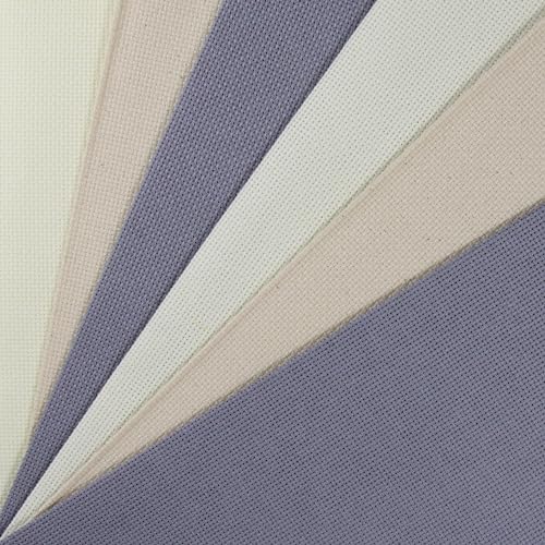 KCS 4/6 pc of 12" x 18"(30cmx45cm) 18CT Counted Cotton Aida Cloth Cross Stitch Fabric (6 pc,Antique White+Oatmeal+Light Steel Grey) - color: Antique White+oatmeal+light Steel Grey, size: 6 pc