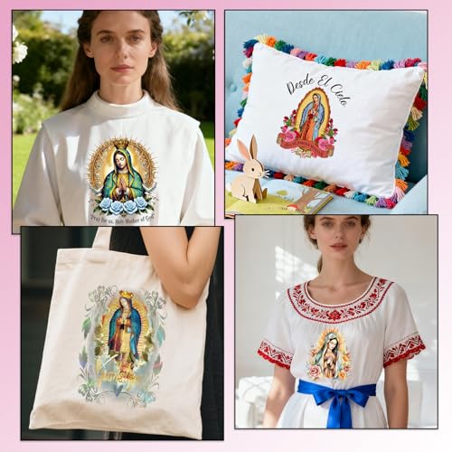 30 Pcs Catholic Guadalupe Dtf Transfers Ready to Press - color: Virgin Mary