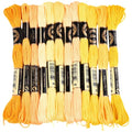 12 Skeins 6 Strands Yellow Embroidery Thread for Hand Sewing - color: Yellow