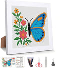 Butterfly Stamped Cross Stitch Kits for Beginners Adults with Framed - color: DKJ018