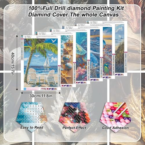 EIBEILI Diamond Art Kits for Adults-6P Beach Diamond Painting Kits Wall - color: DP03461